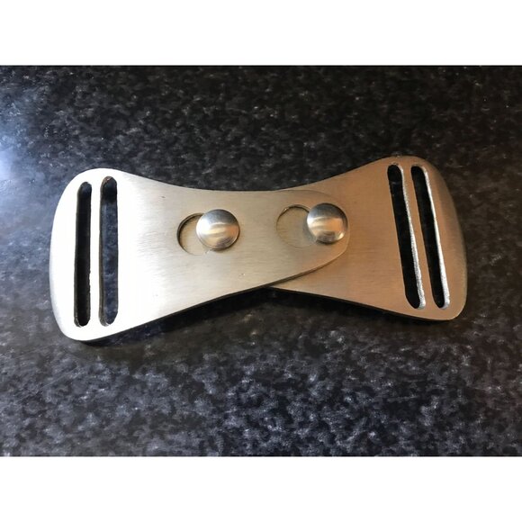 Vintage 1970 Belt Buckle Silver Tone Two Piece Interlocking Pieces Handmade "M" - Picture 1 of 7